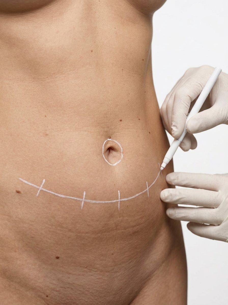 Área tratada na Abdominoplastia